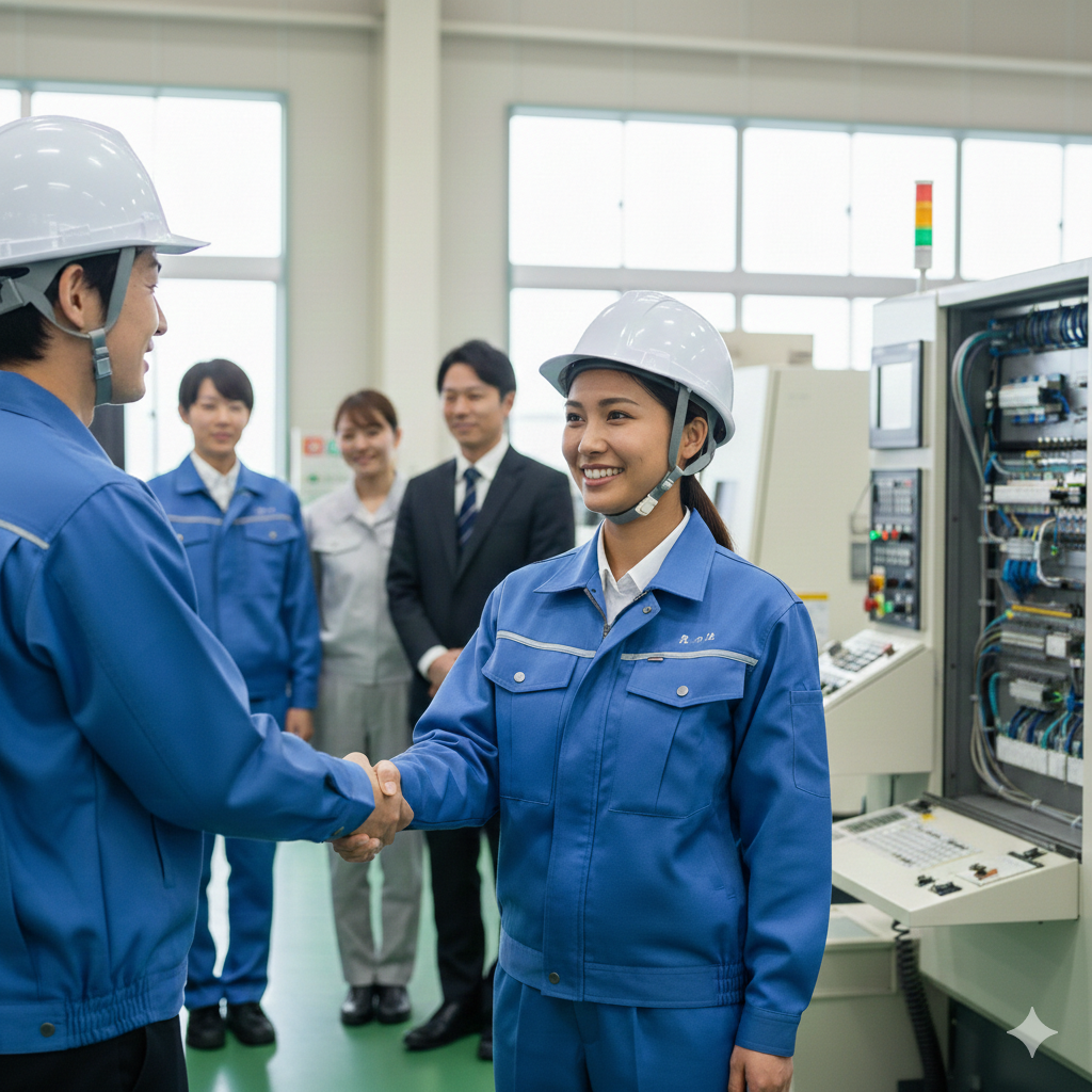 現場に配属されている風景