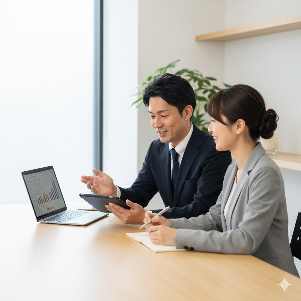 業務内容をしっかりとヒヤリングしている様子